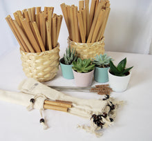 Load image into Gallery viewer, Reusable Bamboo Drinking Straws